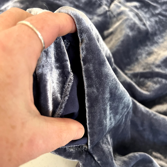 ANTHROPOLOGIE Melody Velvet Tunic Dress Slate Blue Gray Long Sleeve Womens Small - Picture 10 of 10